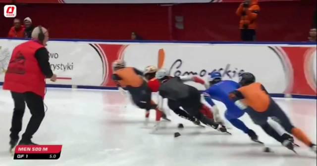 Lin Xiaojun and Sun Long Advance to 500m Semifinals in Gdansk Short Track World Cup